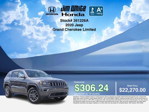 Used 2020 Jeep Grand Cherokee Limited AWD/4WD image 3