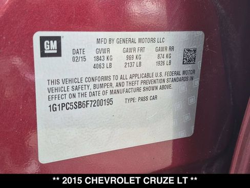 Used 2015 Chevrolet Cruze LT FWD image 27