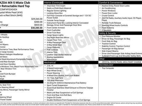 Used 2015 MAZDA MX-5 Miata Club image 30