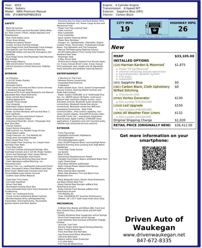 Used 2023 Subaru WRX Premium AWD/4WD image 4
