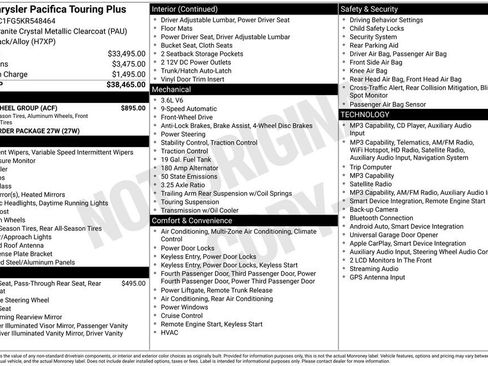 Used 2019 Chrysler Pacifica Touring Plus w/ Tire & Wheel Group FWD image 32