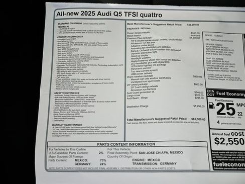 New 2025 Audi Q5 2.0T Premium Plus image 40