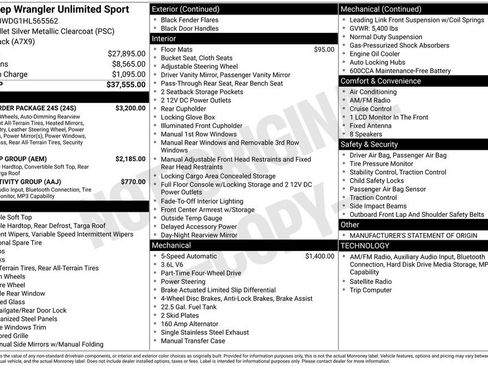 Used 2017 Jeep Wrangler Unlimited Sport w/ Quick Order Package 24S image 33