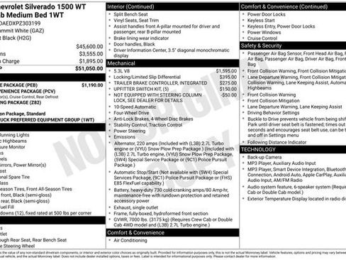 Used 2023 Chevrolet Silverado 1500 W/T w/ WT Value Package AWD/4WD image 6