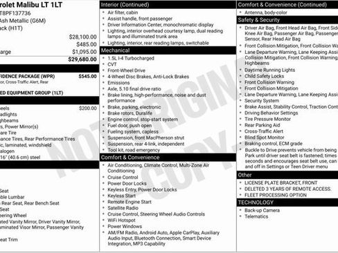 Certified 2023 Chevrolet Malibu LT w/ Driver Confidence Package image 3