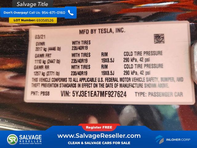 Used 2021 Tesla Model 3 RWD image 16