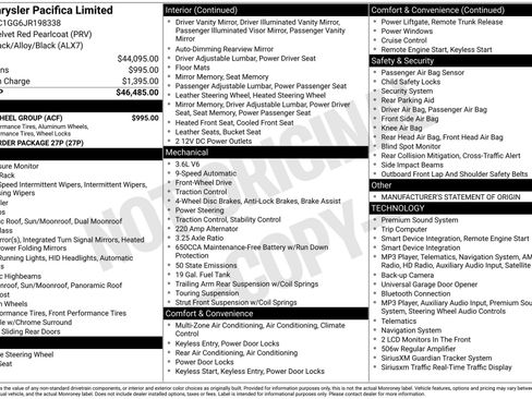 Used 2018 Chrysler Pacifica Limited w/ Tire & Wheel Group FWD image 3