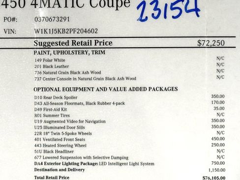 Used 2023 Mercedes-Benz E 450 4MATIC Coupe image 3