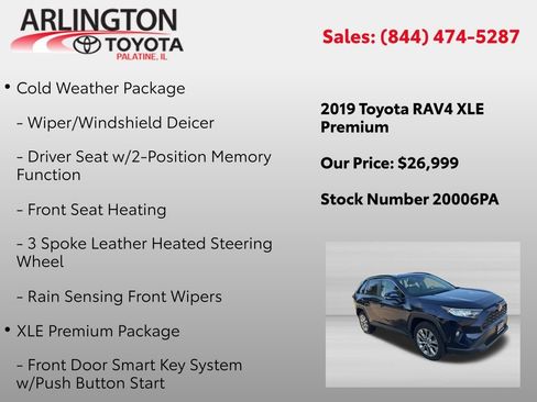 Used 2019 Toyota RAV4 XLE Premium w/ Cold Weather Package AWD/4WD image 4