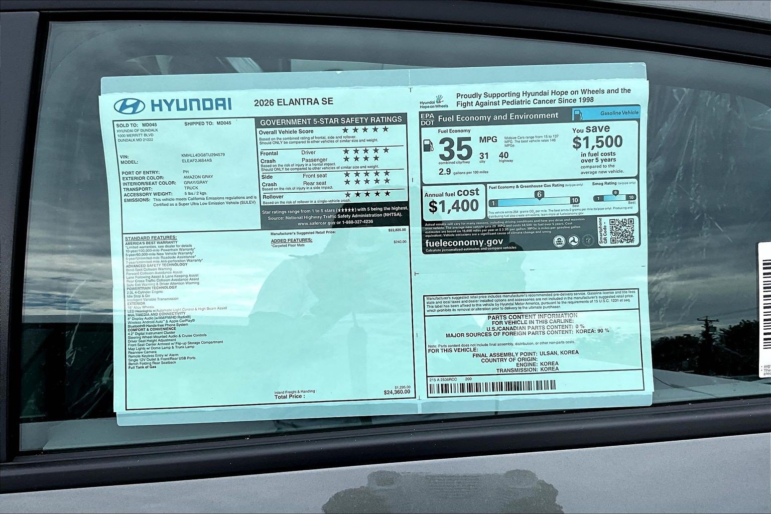 New 2026 Hyundai Elantra SE FWD image 13