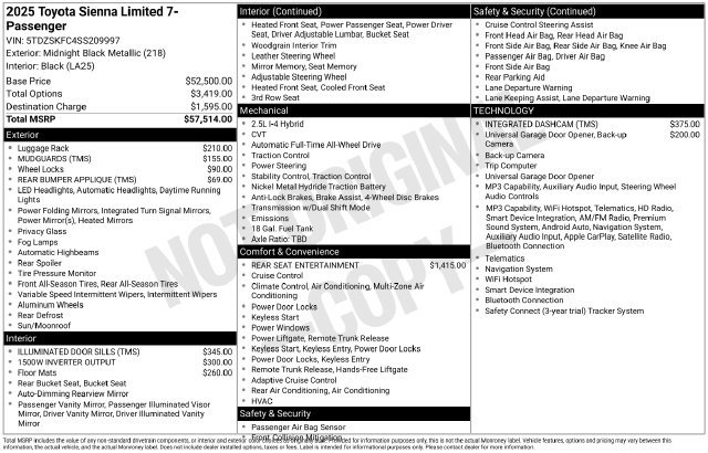 Used 2025 Toyota Sienna Limited AWD/4WD image 11