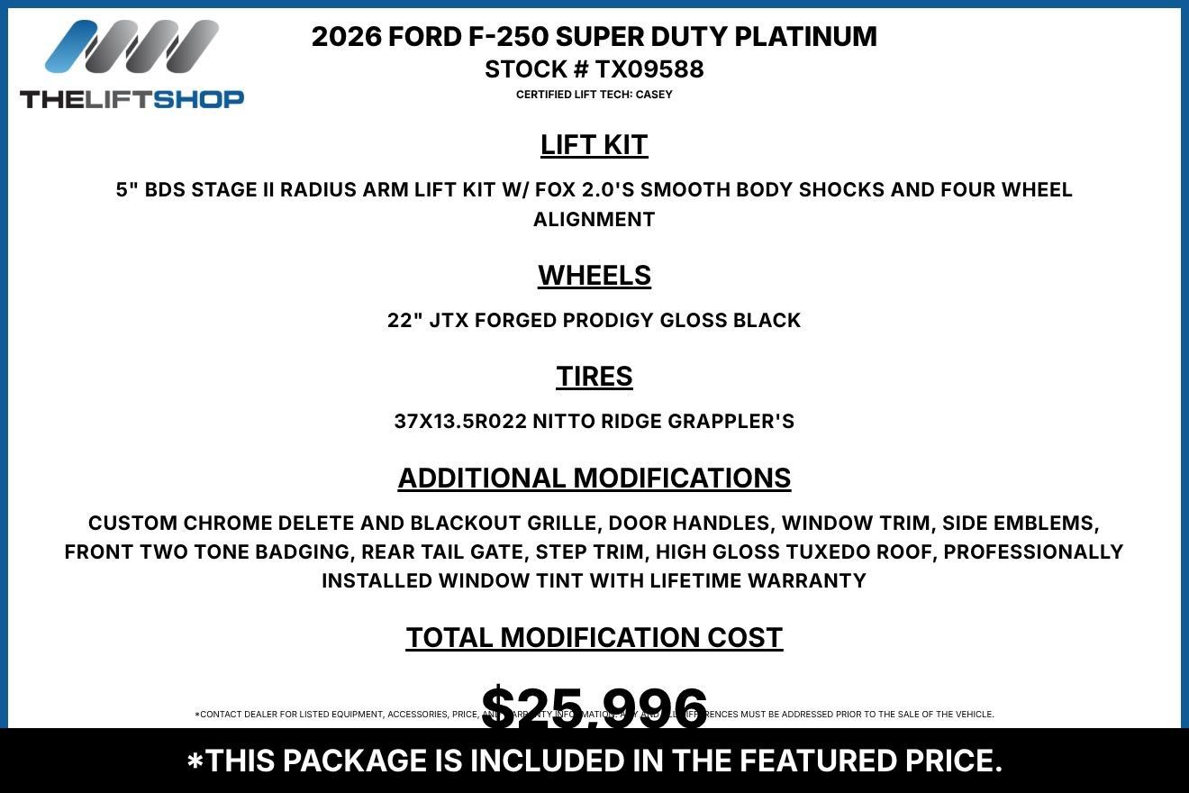 Used 2026 Ford F250 Platinum w/ FX4 Off-Road Package AWD/4WD image 2