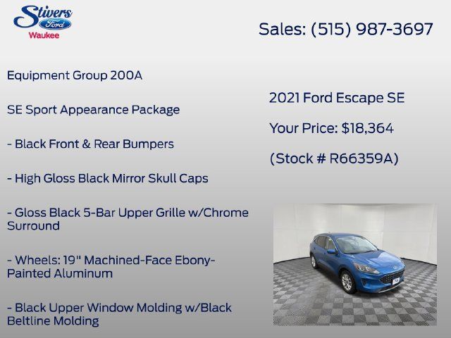 Used 2021 Ford Escape SE w/ Convenience Package FWD image 8