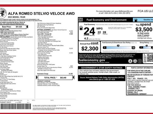 Used 2023 Alfa Romeo Stelvio Veloce AWD/4WD image 2