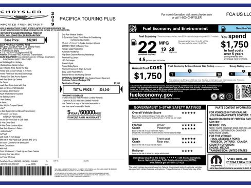 Used 2019 Chrysler Pacifica Touring Plus image 11