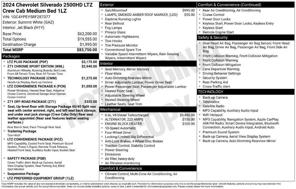 Used 2024 Chevrolet Silverado 2500 LTZ w/ LTZ Plus Package AWD/4WD image 3