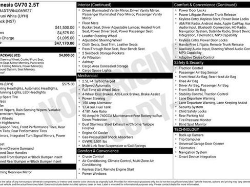 Used 2022 Genesis GV70 2.5T w/ Select Package image 36