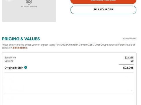 Used 2002 Chevrolet Camaro Z28 w/ Preferred Equipment Group 2 image 14