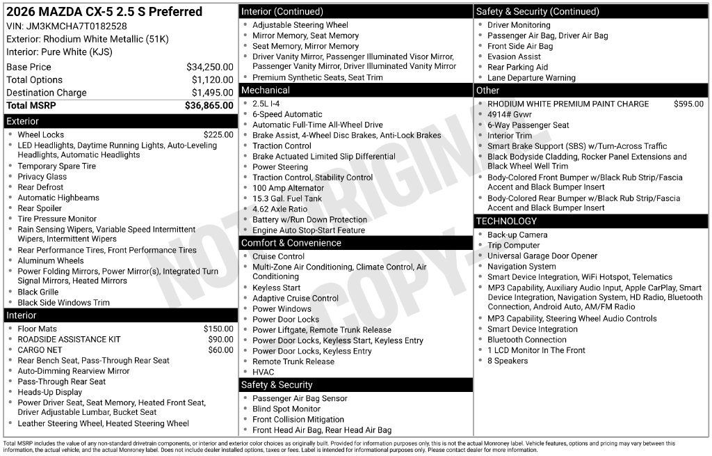 New 2026 MAZDA CX-5 Preferred AWD/4WD image 33