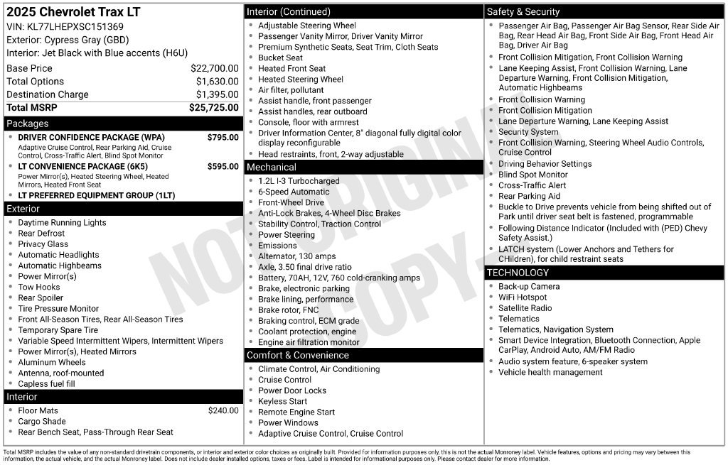 Used 2025 Chevrolet Trax LT w/ Driver Confidence Package FWD image 17