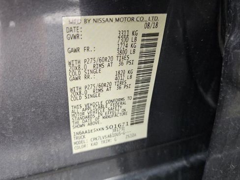 Used 2019 Nissan Titan SL w/ Midnight Edition AWD/4WD image 8