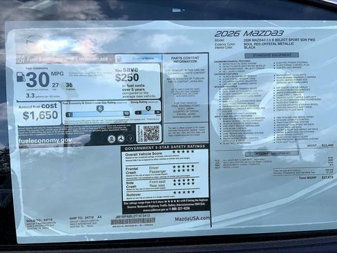 New 2026 MAZDA MAZDA3 s Sport image 21