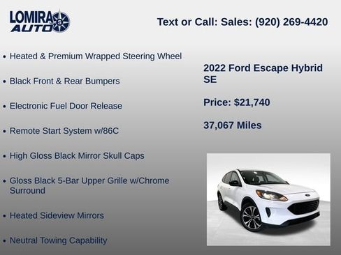 Used 2022 Ford Escape SE w/ SE Sport Appearance Package AWD/4WD image 33