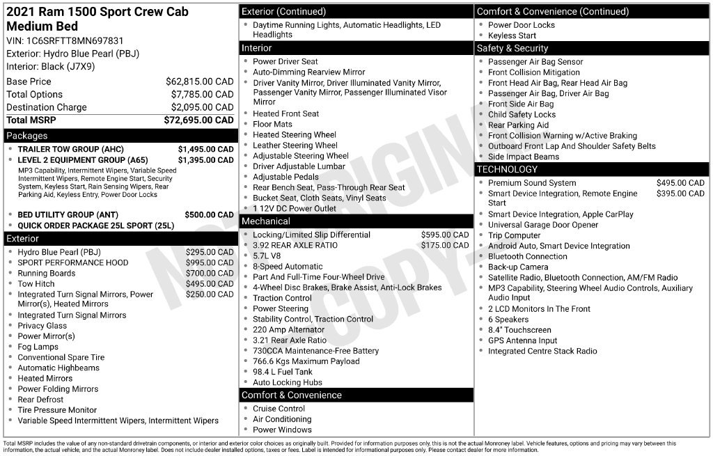 Used 2021 RAM 1500 Sport w/ Trailer Tow Group AWD/4WD image 1