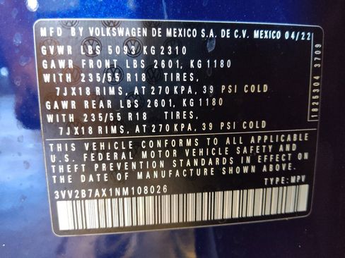 Used 2022 Volkswagen Tiguan SE AWD/4WD image 33