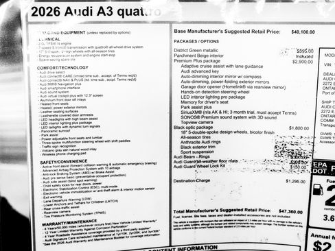 New 2026 Audi A3 2.0T Premium Plus image 33