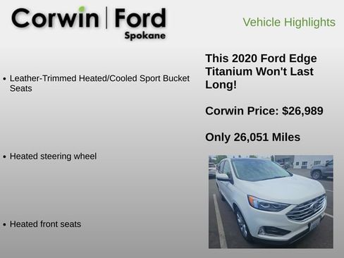 Used 2020 Ford Edge Titanium w/ Equipment Group 301A AWD/4WD image 12
