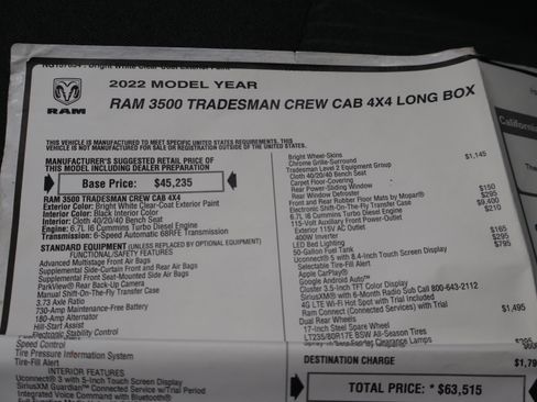 Used 2022 RAM 3500 Tradesman AWD/4WD image 57