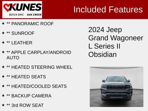 Used 2024 Jeep Grand Wagoneer L Series II w/ Quick Order Packagew 28T AWD/4WD image 2