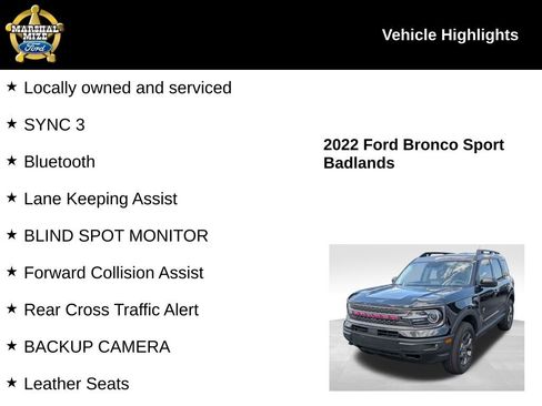 Used 2022 Ford Bronco Sport Badlands w/ Premium Package AWD/4WD image 2