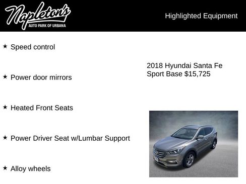 Used 2018 Hyundai Santa Fe Sport w/ 2.4L Value Package 02 FWD image 3