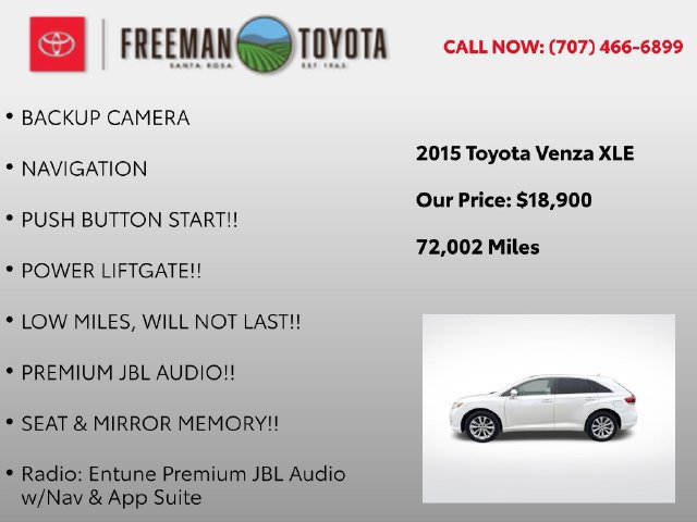 Used 2015 Toyota Venza XLE w/ XLE Premium Package FWD image 10