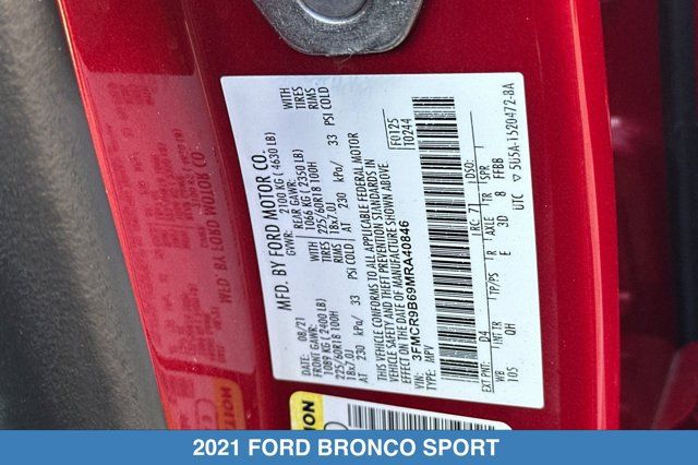 Used 2021 Ford Bronco Sport Big Bend w/ Big Bend Package AWD/4WD image 32