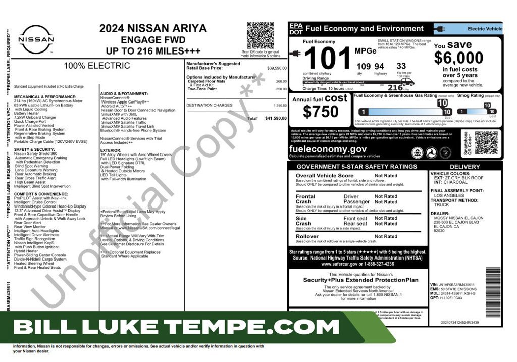 Used 2024 Nissan Ariya FWD image 1