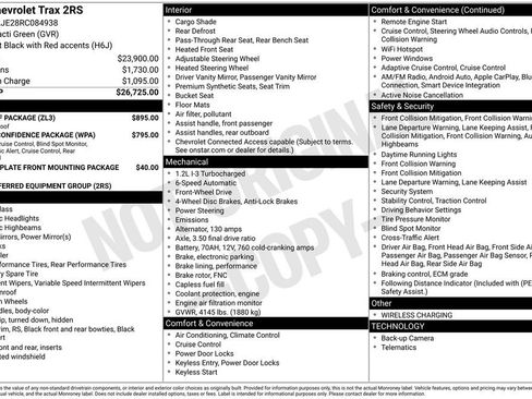 Used 2024 Chevrolet Trax RS w/ Sunroof Package FWD image 33