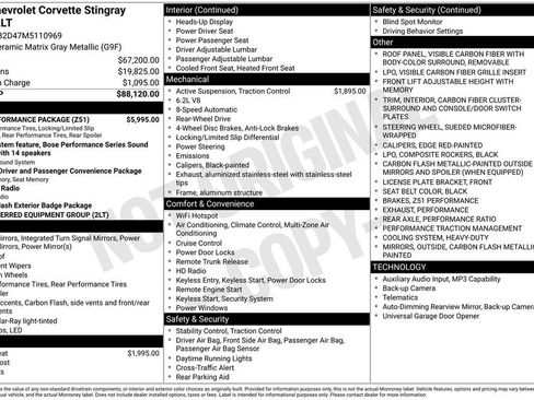 Used 2021 Chevrolet Corvette Stingray Preferred Cpe w/ Z51 Performance Package RWD image 4