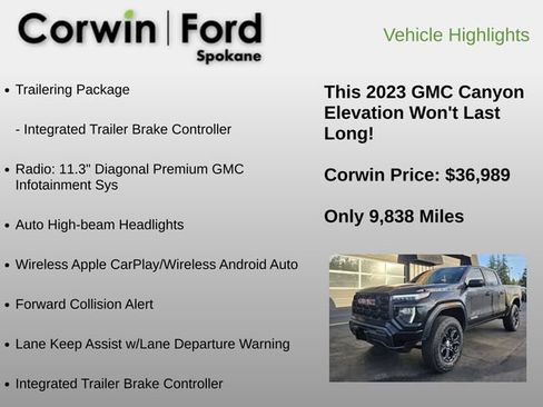 Used 2023 GMC Canyon Elevation w/ Trailering Package image 6