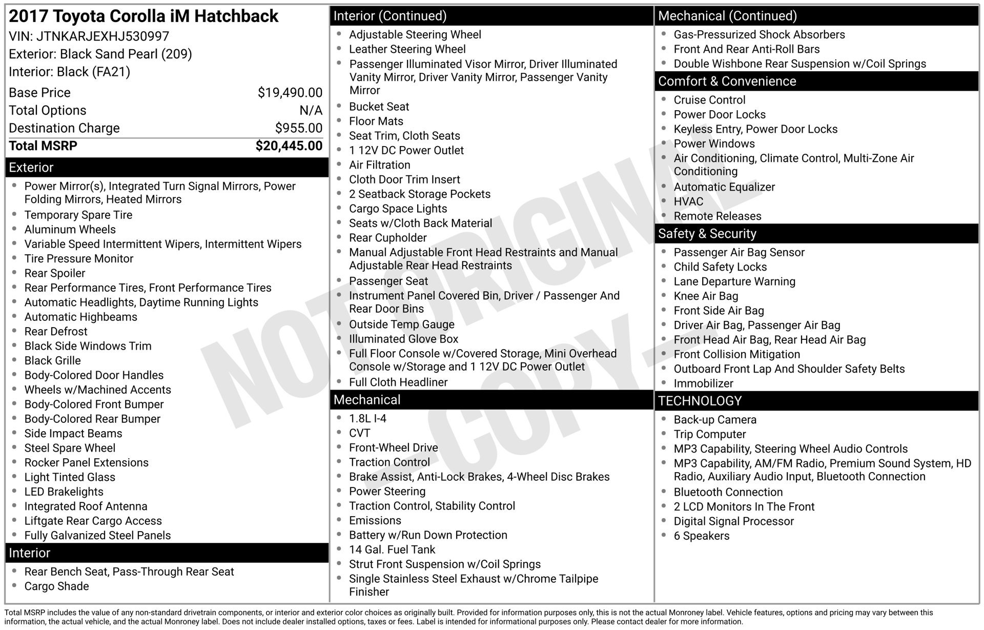 Used 2017 Toyota Corolla iM FWD image 2