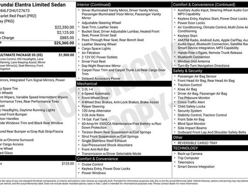 Used 2017 Hyundai Elantra Limited w/ Limited Ultimate Package 05 FWD image 11