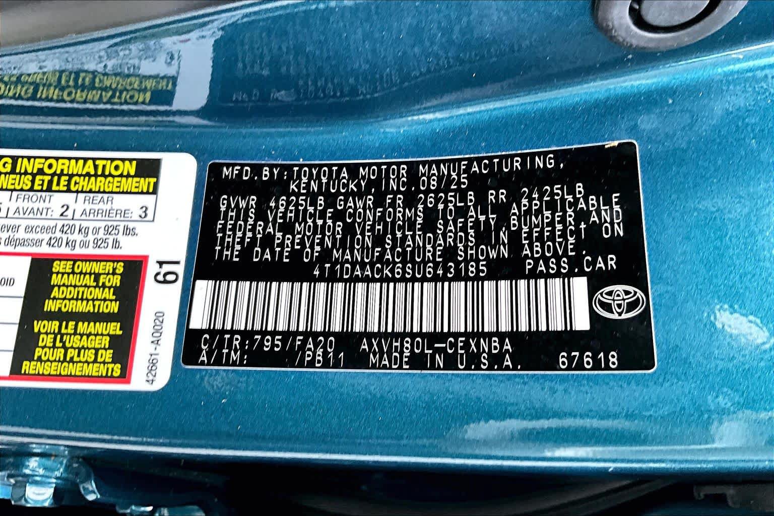 Used 2025 Toyota Camry LE FWD image 36
