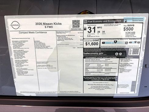 New 2026 Nissan Kicks S w/ Charging Package FWD image 70