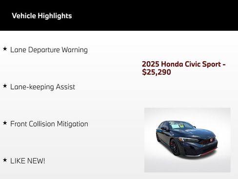 Used 2025 Honda Civic Sport image 50