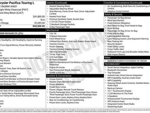 Used 2024 Chrysler Pacifica Touring-L FWD image 32