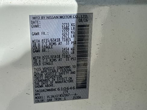 Used 2017 Nissan Pathfinder SV w/ Cargo Package image 31