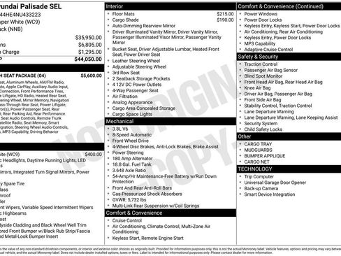 Used 2022 Hyundai Palisade SEL w/ 8P Bench Seat Package FWD image 33