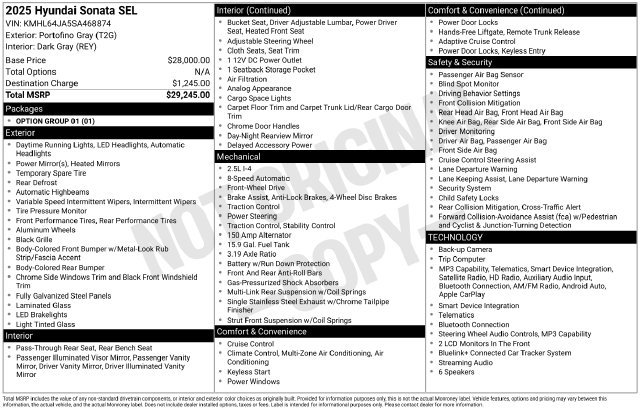 Used 2025 Hyundai Sonata SEL FWD image 34
